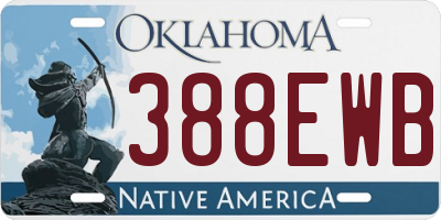 OK license plate 388EWB