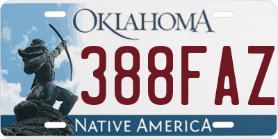 OK license plate 388FAZ