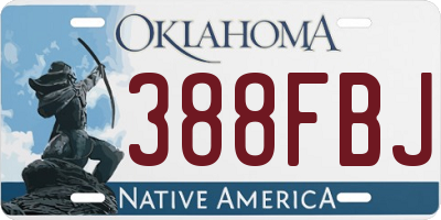 OK license plate 388FBJ