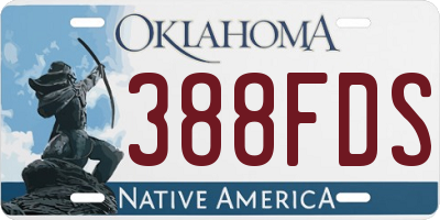 OK license plate 388FDS