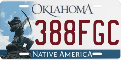 OK license plate 388FGC