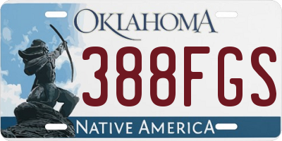 OK license plate 388FGS