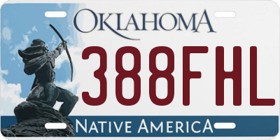 OK license plate 388FHL