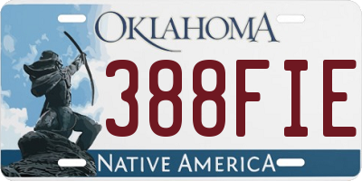 OK license plate 388FIE