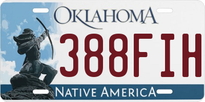 OK license plate 388FIH
