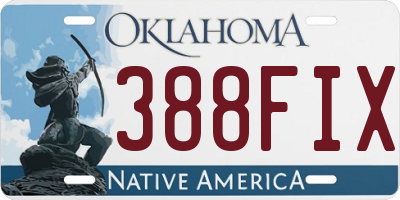 OK license plate 388FIX