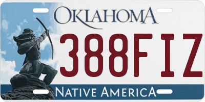 OK license plate 388FIZ