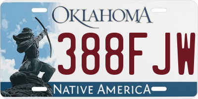 OK license plate 388FJW