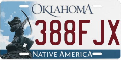 OK license plate 388FJX