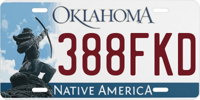 OK license plate 388FKD