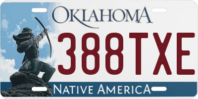 OK license plate 388TXE
