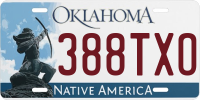 OK license plate 388TXO