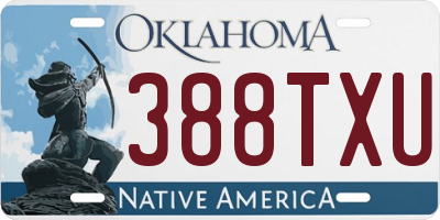 OK license plate 388TXU