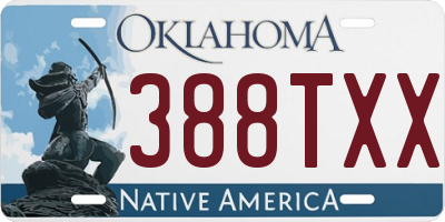 OK license plate 388TXX