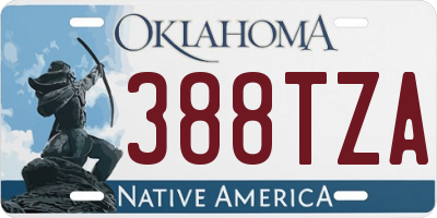 OK license plate 388TZA