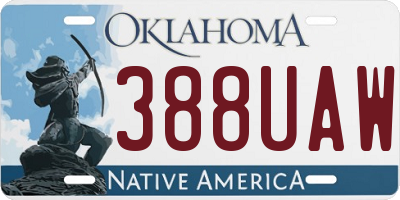 OK license plate 388UAW
