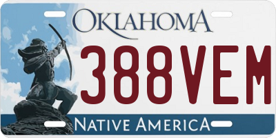 OK license plate 388VEM