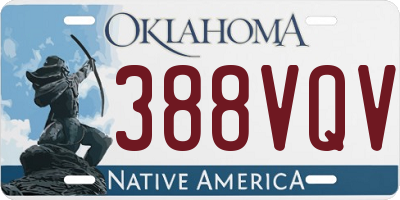 OK license plate 388VQV