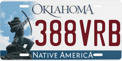 OK license plate 388VRB