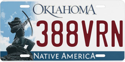 OK license plate 388VRN