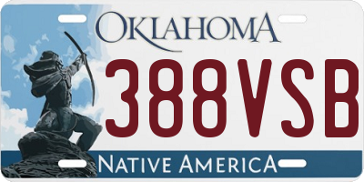 OK license plate 388VSB