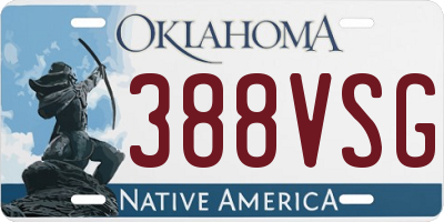 OK license plate 388VSG