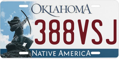 OK license plate 388VSJ