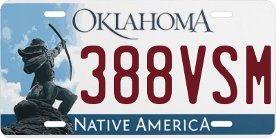 OK license plate 388VSM