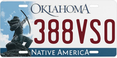 OK license plate 388VSO