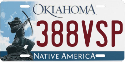 OK license plate 388VSP