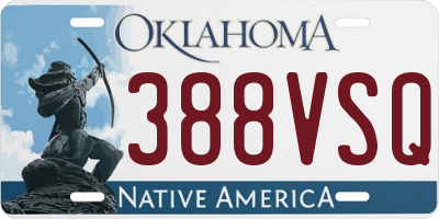 OK license plate 388VSQ
