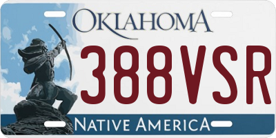 OK license plate 388VSR