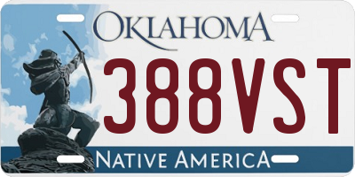 OK license plate 388VST