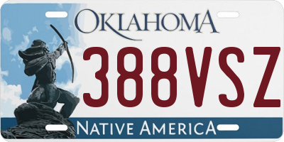 OK license plate 388VSZ