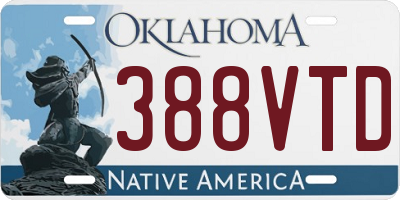 OK license plate 388VTD