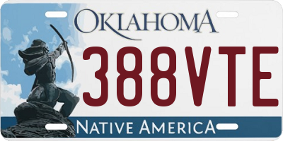 OK license plate 388VTE
