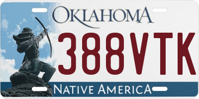 OK license plate 388VTK