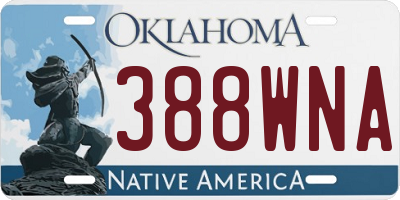 OK license plate 388WNA
