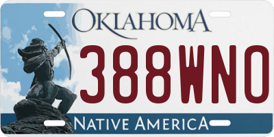 OK license plate 388WNO