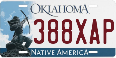 OK license plate 388XAP