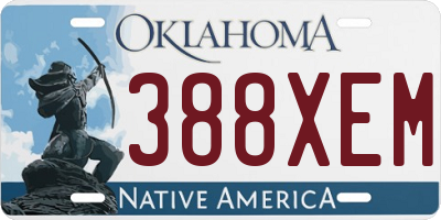 OK license plate 388XEM