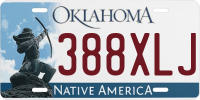 OK license plate 388XLJ