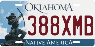 OK license plate 388XMB