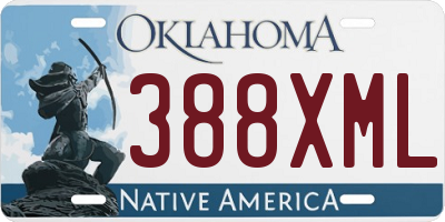 OK license plate 388XML
