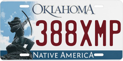 OK license plate 388XMP