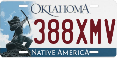 OK license plate 388XMV