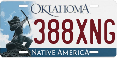 OK license plate 388XNG