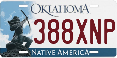 OK license plate 388XNP