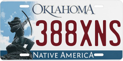 OK license plate 388XNS