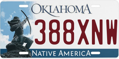 OK license plate 388XNW